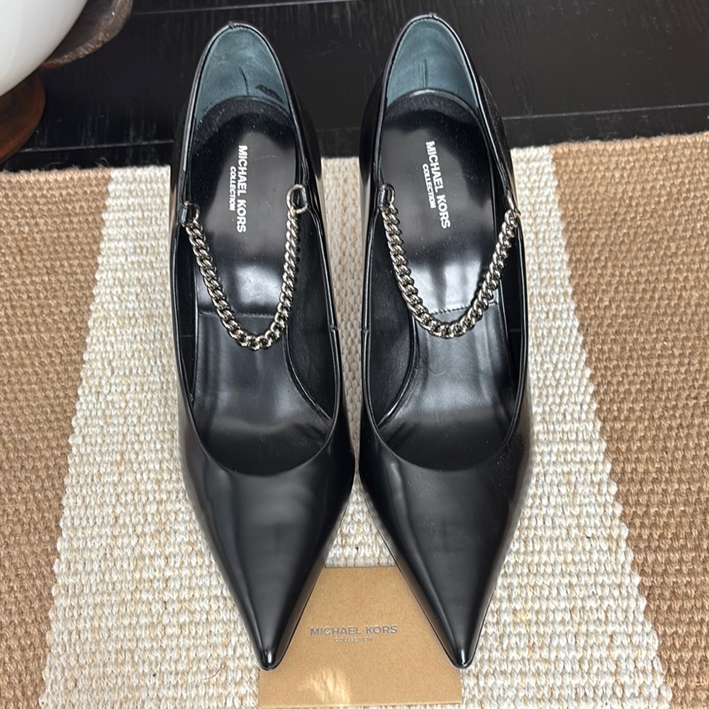 Michael Kors Collection Black Leather Heels with Stiletto